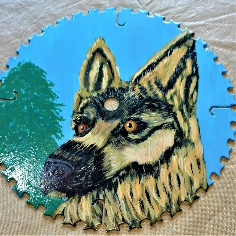 Hand Crafted German Shepherd Dog Painting On 10